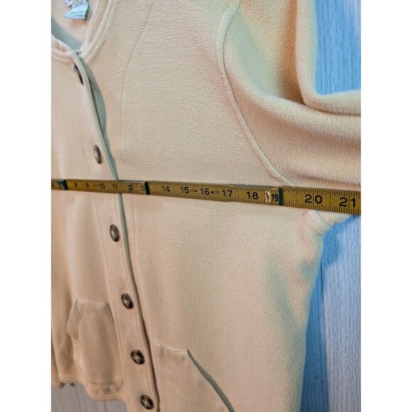 Orvis Cardigan Womens Small Yellow Cotton Sweater Classic Button Pockets USA - Picture 4 of 6